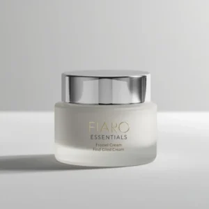 A minimalist frosted glass jar with a silver lid on a clean surface.